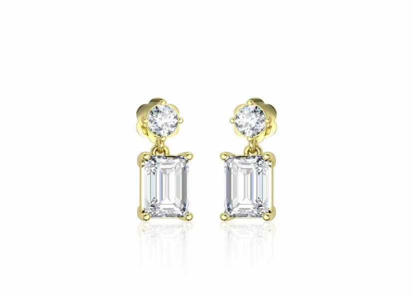 Illuminating Emerald Drop Solitaire Earrings view 2