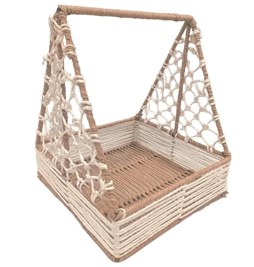 Square Paper Rope Basket With Strong Metal Frame | Hamper Baskets For Gifting | Decorative Baskets And Vegetables view 2