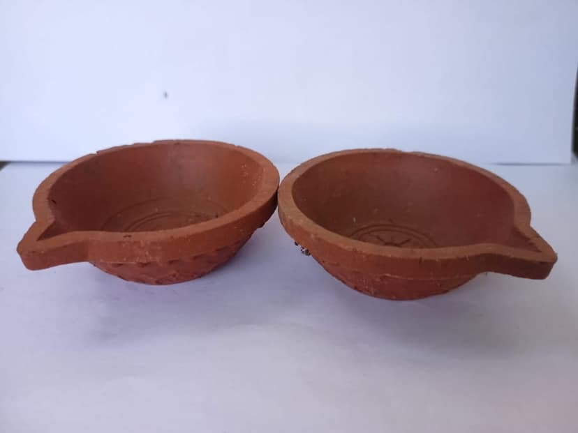 Handmade Clay Diya Oil Lamp for Diwali Decoration and Puja view 2