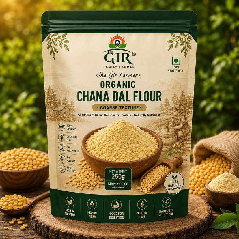 Organic Chana Dal Flour - Coarse Texture