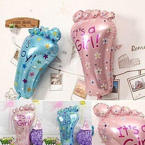 Clastik Baby Shower Foot Aluminum Foil Balloons Its a boy or a Girl Lovely Feet Balloon Decoration Material - Pack of 2 (Blue and Pink) view 2