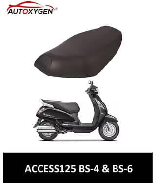 Autoxygen Scooter/Scooty Removable & Washable PU Leather Waterproof Seat Cover Accessories For New Suzuki Access 125 BS-4 & BS-6 (Black)