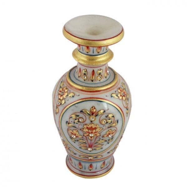 Tribes India Meenakari Marble Flower Vase Small D3 view 2