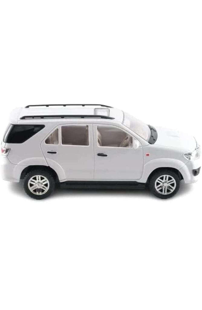 Mehtab Toys Plastic Fortuner Car for Kids Wonderfull Design and Bold Look Pull Back Car with Soft Edges Miniature Scaled Models Toy Car - White view 2