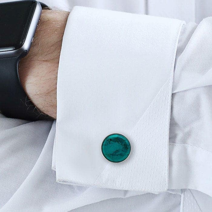 Silver Green Crystal Limited Edition Cufflinks view 2