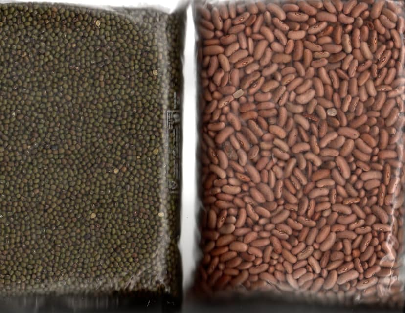 Pack of 2 - 1 Kg each of Premium Quality Rajma and Green Moong Dal view 2