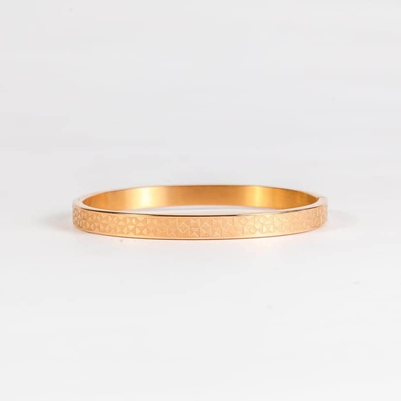 Rose Gold Open Bangle Bracelet view 2