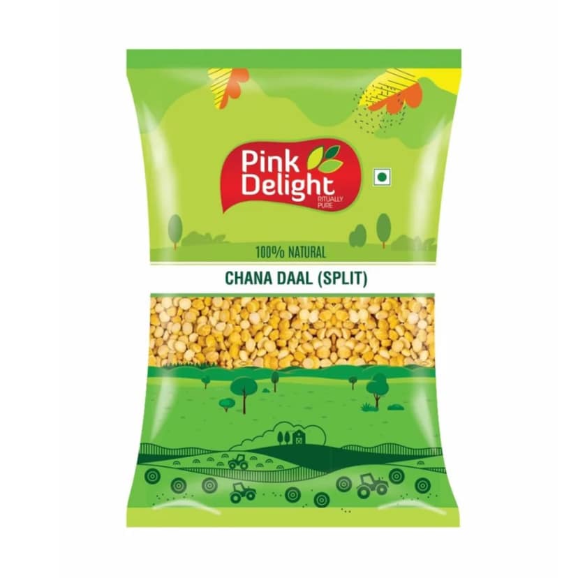 Pink Delight Premium Chana Dal Dry and Unpolished Gluten Free 1Kg