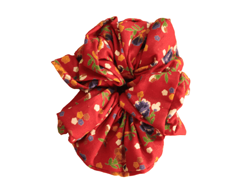 5-Pack of Handmade Silk Scrunchies in Assorted Colors and Patterns view 2