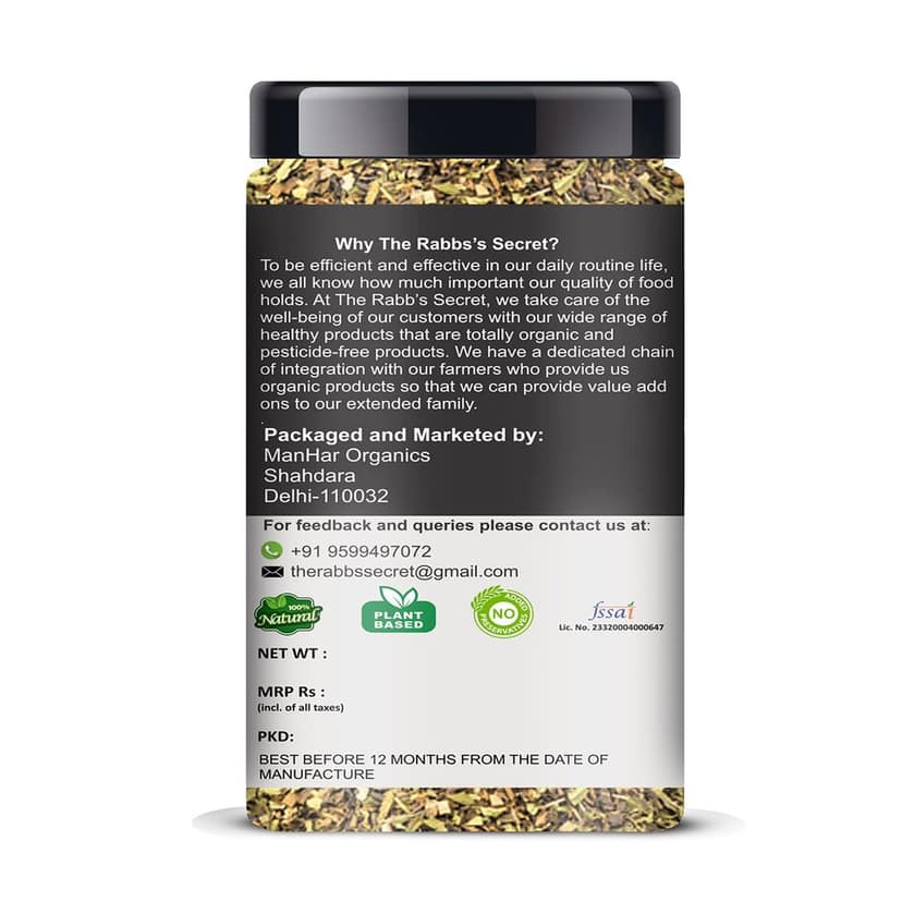 The Rabb's Secret Dried Mixed Herbs Seasoning: Jar 400gm (Mix of oregano, basil, thyme, rosemary, parsley, chilli flakes, garlic powder) (Mixed Herbs, 400gm) view 2