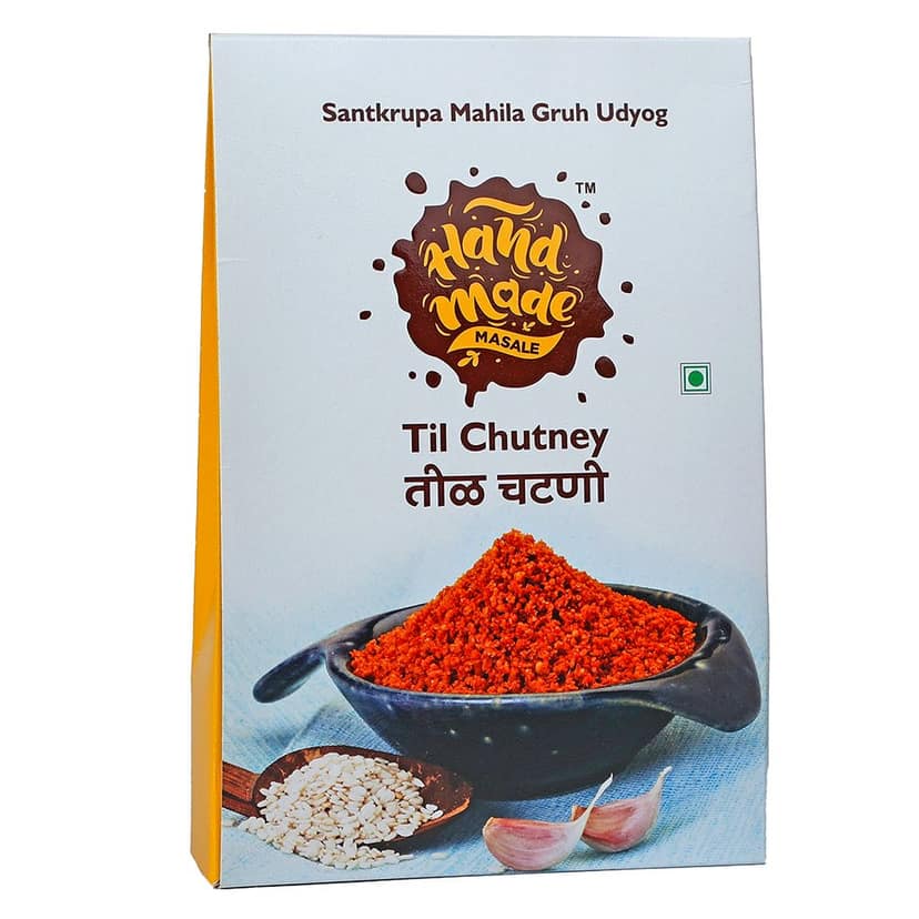 Handmade Masale Til Chutney - Authentic Indian Sesame Seed Chutney - Made with Fresh Ingredients - No Artificial Preservatives or Colors - Gluten Free - Vegan view 2