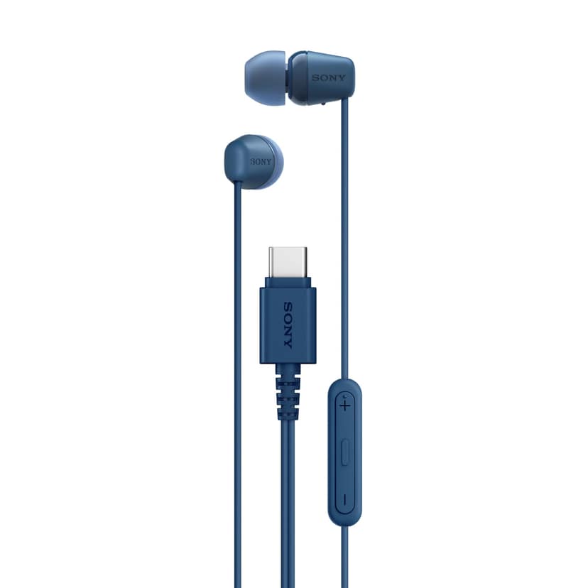Sony IER-EX15C Wired in Ear Type C Headphones, in-Line Remote for Volume & Mute Function with Mic, Tangle Free Serration Wire, Compatible with USB-C Devices, High Sound Quality (Blue) Sony IER-EX15C Wired in Ear Type C Headphones, in-Line Remote for Volu