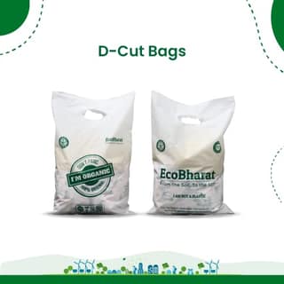 Biodegradable and Compostable D-cut Carry Bags|13x18(50pieces)|Shooping Bags, Carry Bags, Grocery Bags|