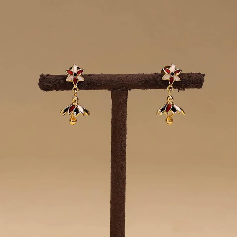 Multicolor - Handcrafted Paka Meenakari Earrings 131