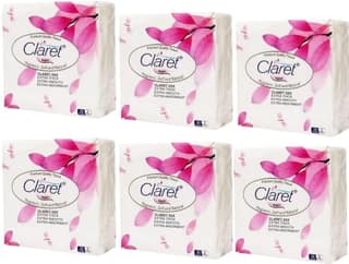 Claret Napkin 23x23, 2Ply 50 Pulls Soft & Absorbent Party Disposable Napkins for Parties, Events and Dining Use 6 pk