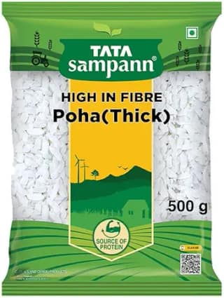 Tata Sampann, High in Fibre Poha(Thick), 500g