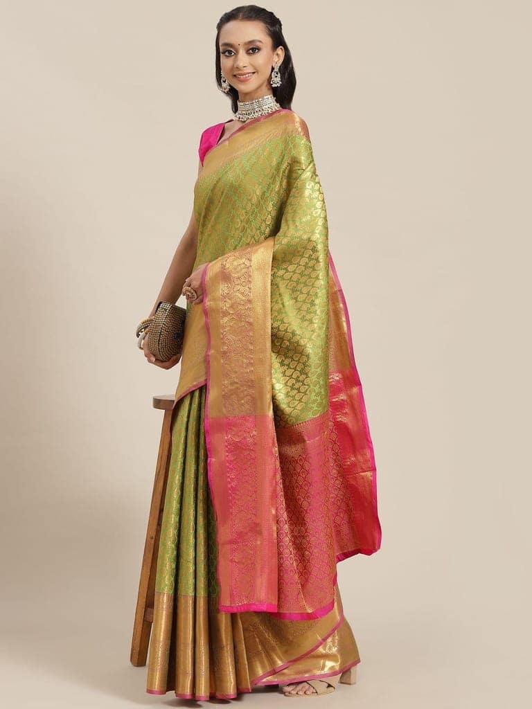 Women's Banarasi Art Silk Saree With Unstitched Blouse Piece view 2