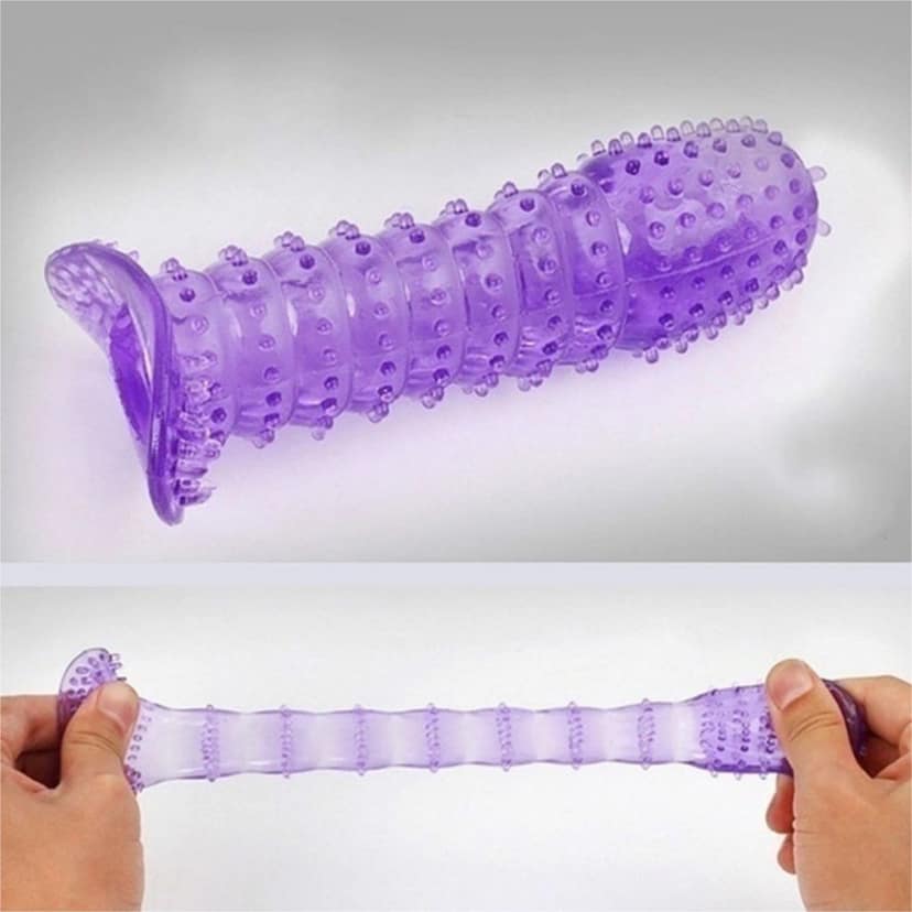 Caxfouck Crystal Condom Vanilla Flavor 5 Inch Extra Dotted & Comfort Reusable Condom (1 Pc) view 2