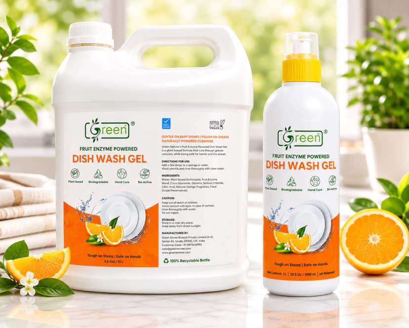 Green Dishwash Liquid Combo Pack & OIL remover (5L Refill Can + 500mL Bottle) view 2
