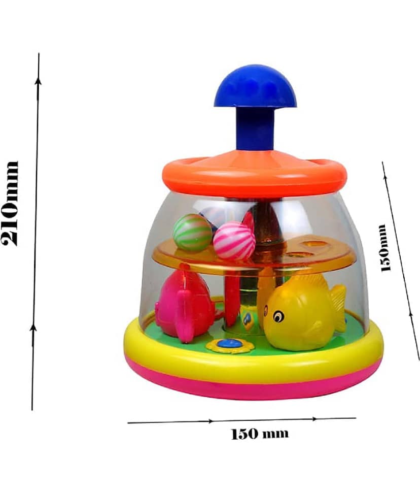 Push and Spin Kids Toy with Mini Popper for Baby Infant and Toddlers (Multi-colour) view 2