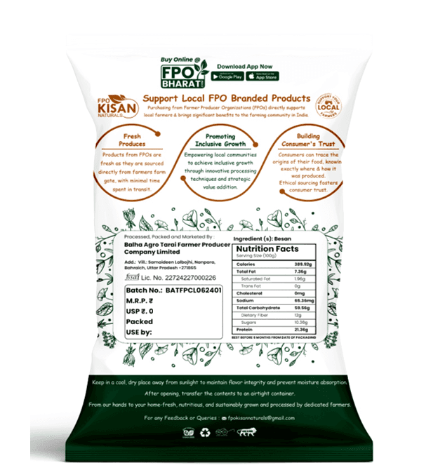 FPO Kisan Naturals Pure Besan (Gram Flour) - 1kg view 2