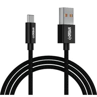 Orban USB Type-A to Type-C 25W Fast Charging Cable Durable PVC Mold 1.2M Length High-Speed Data Transfer (Black)