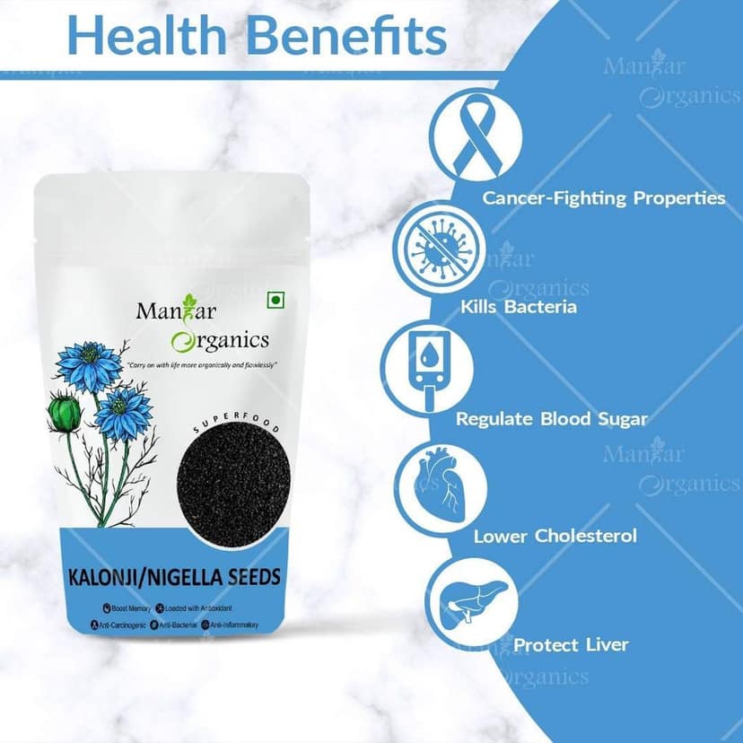 ManHar Organics Nigella Seeds 750gm- Kalonji seeds for hair growth (Pack of 2, 500gm + 250gm ) view 2