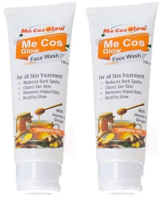 Me Cos Glow Honey Ginger Face Wash - Gentle Cleansing, Natural Glow, Antioxidant-Rich Formula for All Skin Types - 150ml | Pack of 2
