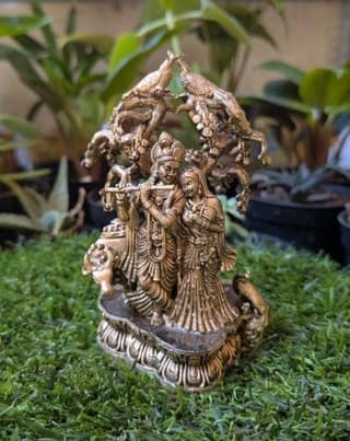 Radha & Krishna Under Tree Brass Statue – A Symbol of Eternal Love & Divine Harmony