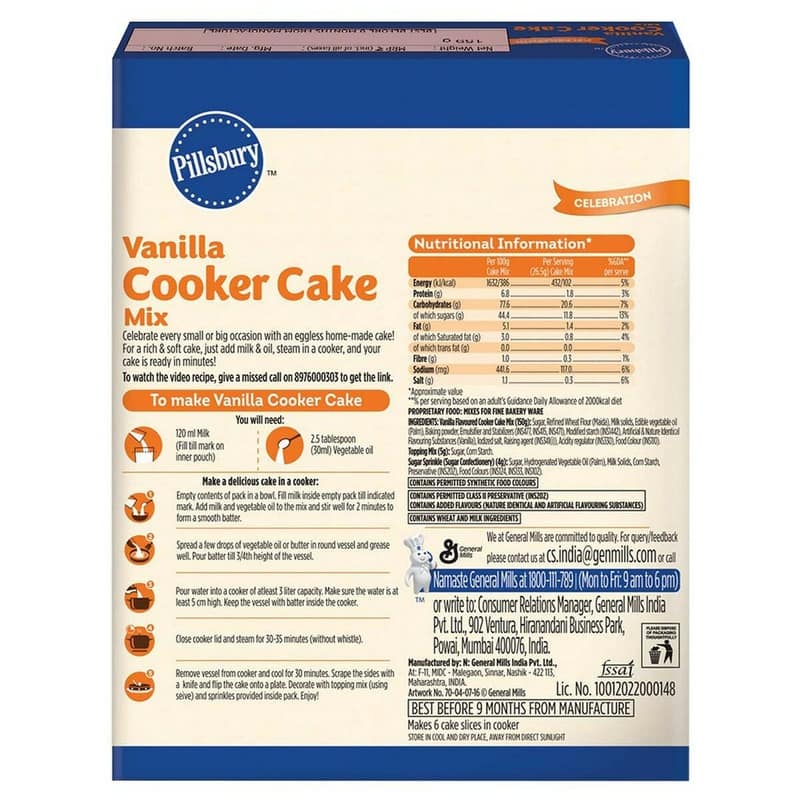 Pillsbury Vanilla Cooker Cake Mix, 159 gm view 2