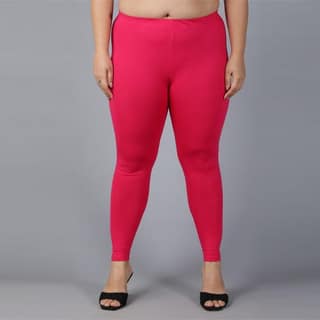 Plus Size Cotton Lycra Ankle Leggings for Women