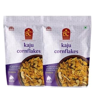 Bhikharam Chandmal Kaju Cornflakes Mixture Kaju Mixture 375 Gms Pack of 2