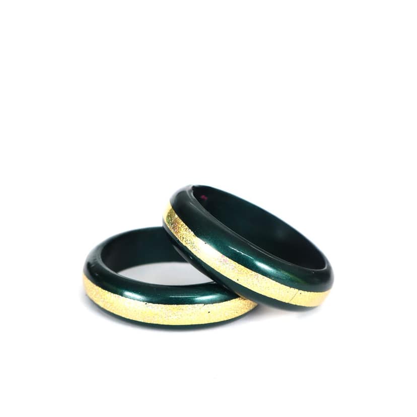 FHS traditional Rajasthani Handmade Round Shape Lac Bangles - Green view 2
