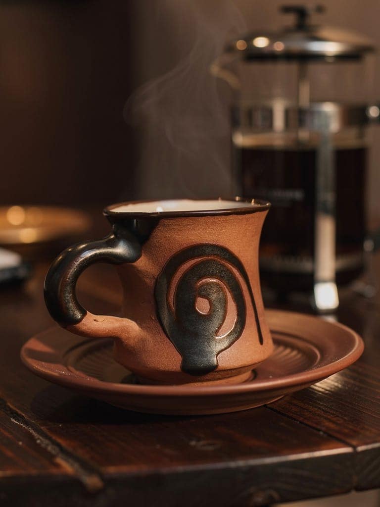 Terracotta Clay Cup Set Cup Plate Set Terracotta view 2