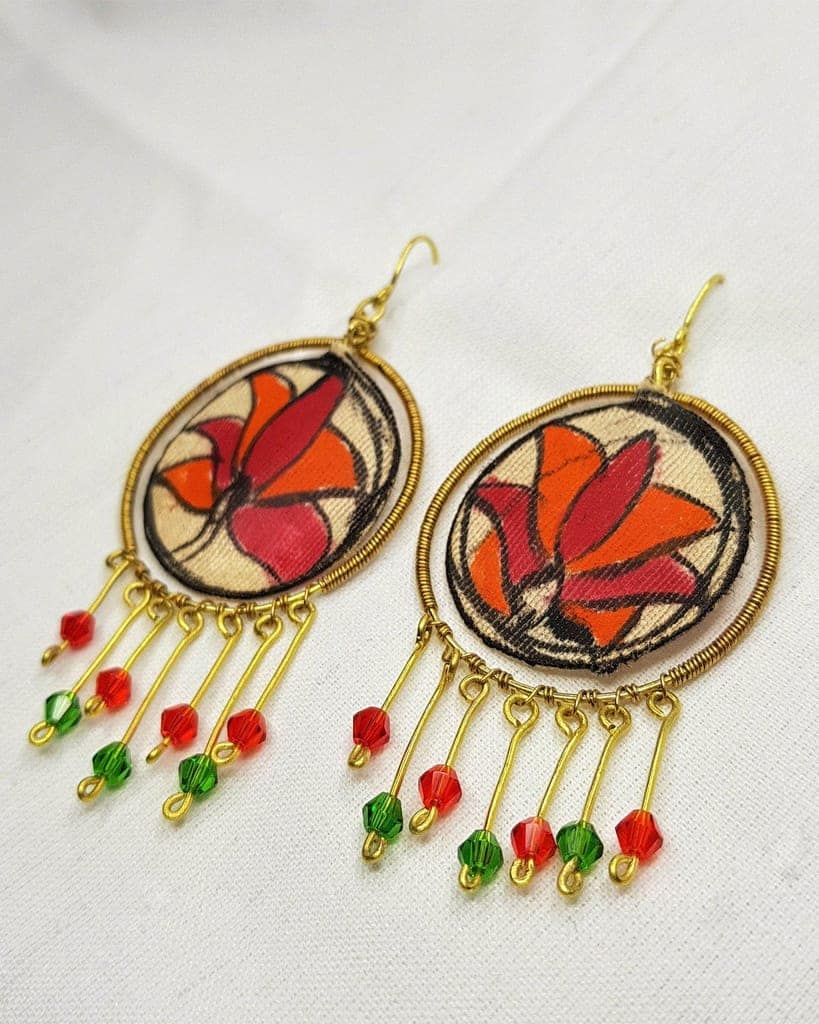 Mithila Tales Kamal Upcycled Handmade Earrings view 2