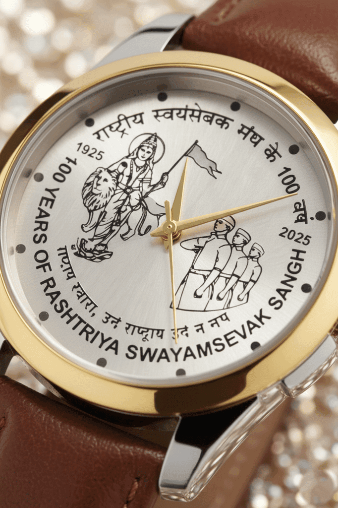 RSS Centenary Legacy Analog Wrist Watch for Men | Celebrating 100 Years of Rashtriya Swayamsevak Sangh (1925–2025) view 2