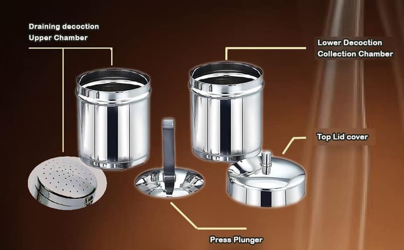 Tresna Stainless Steel South Indian Filter Coffee Drip Maker, Madras Kappi, Drip Decotion Maker view 2