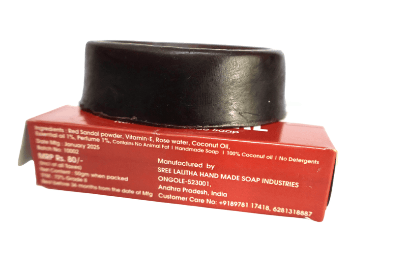 Red Sandal Natural Handmade Organic Soap Bar view 2