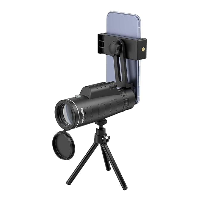 40x60 High Definition Monocular Telescope with Tripod and Smartphone Holder, Waterproof and Fogproof Monocular for Bird Watching, Hunting, Camping, Hiking, Travelling view 2