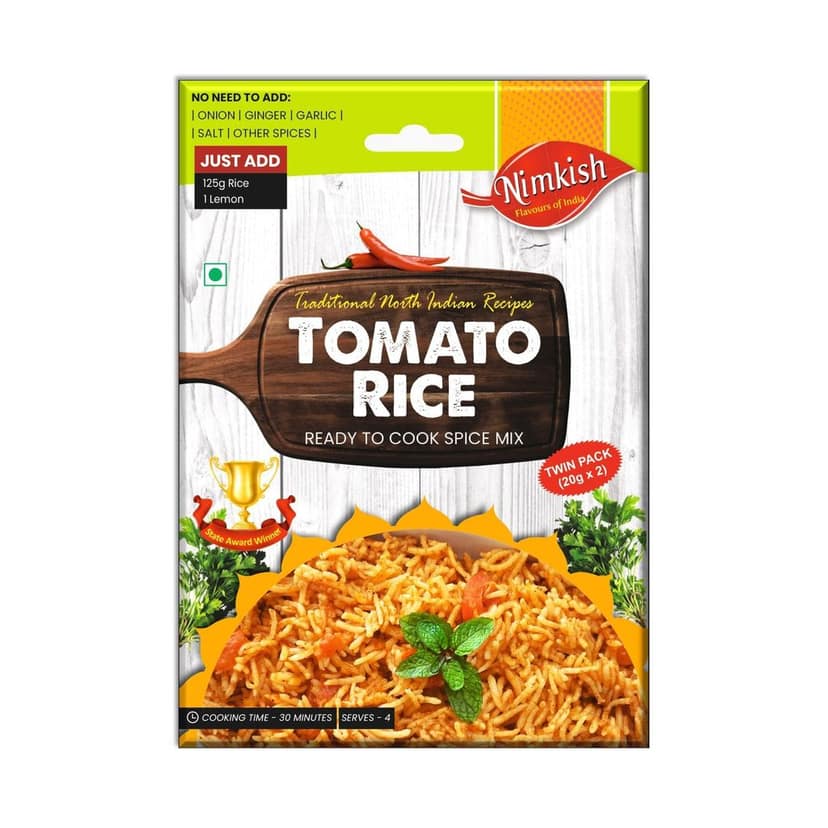 Nimkish Tomato Rice Ready to Cook Spice Mix | 40g | Onion Ginger Garlic Already in Mix | Himalayan Recipe