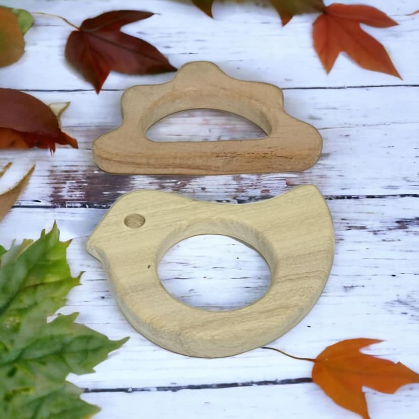 Neem Teethers - Beautiful Shapes of Dove & Cloud for Strenthening Gums for 0-3 Year Babies view 2