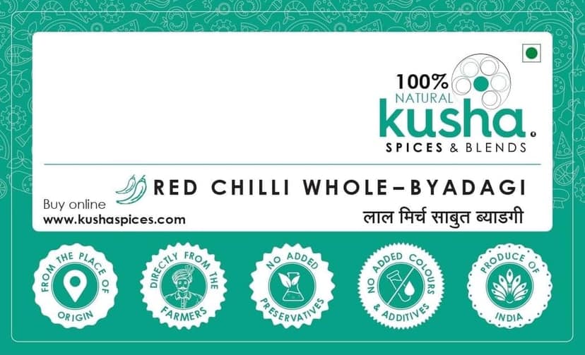 Kusha Spices Byadagi Red Chilli Whole view 2