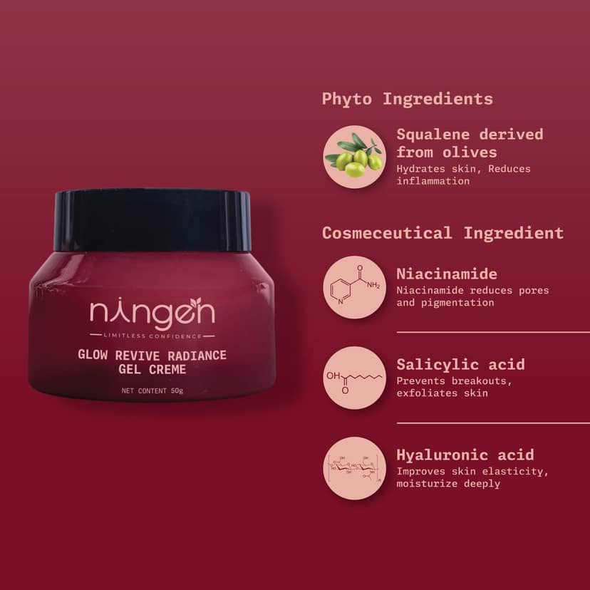 Glow Revive Radiance Gel Creme – Gel Cream with Hyaluronic Acid, Niacinamide & Squalane view 2