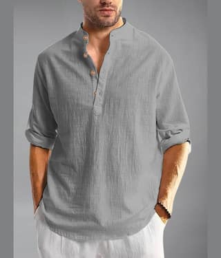 UNI VIBE Brown Cotton Blend Men's Shirt Style Kurta ( Pack of 1 )