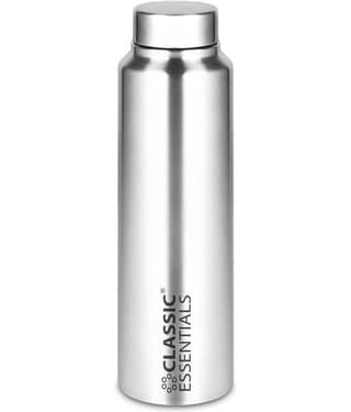 Classic Essentials Inox Spring Silver Fridge Water Bottle 1000 mL ( Set of 2 )
