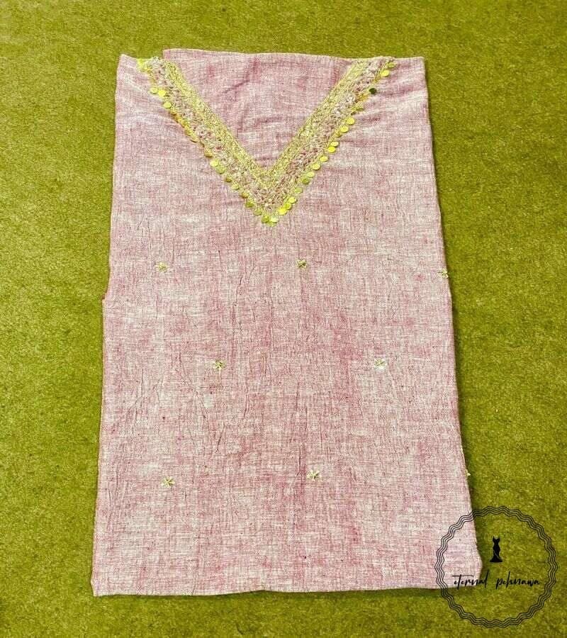 Handwoven Kala Cotton Kurti with Exclusive In-House Zardozi Embroidery