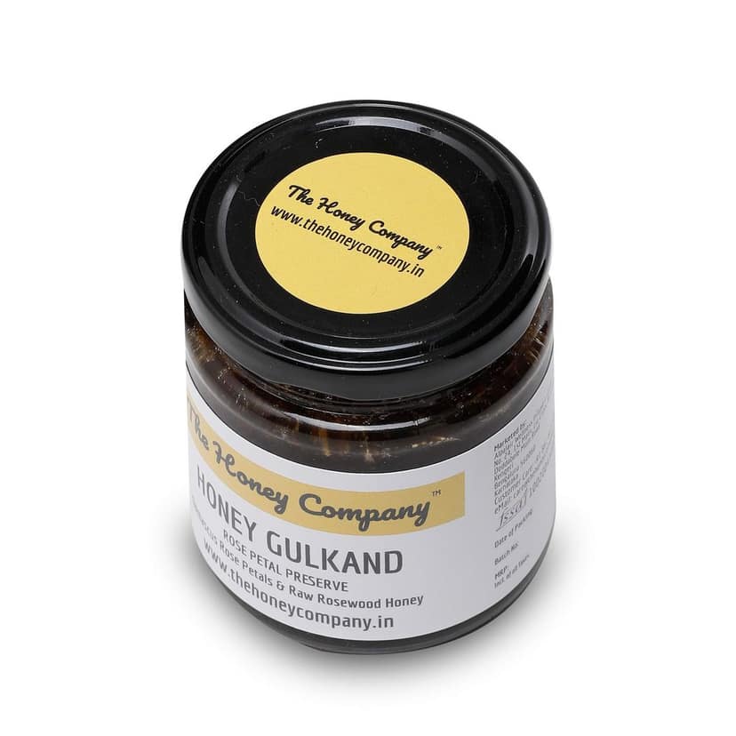 The Honey Company Fragrant and Delicious Honey Gulkand 250g Rose Preserve with Rosa damascena Petals in 100% Pure Natural Raw Unprocessed Unheated Unpasteurised Unfiltered Rosewood Raw Honey view 2