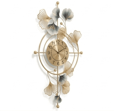 Ethereal Butterfly Garden Wall Clock – Handcrafted Blue & Gold Metal Art view 2