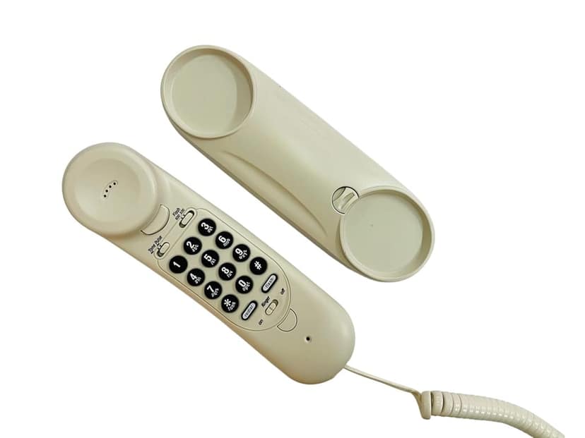 Beetel B26 Corded Slim Landline Phone,Ringer Volume Control,LED Ring Indication,Wall/Desk Mountable,Classic Design,Clear Call Quality,Mute/Pause/Flash/Redial Function (Made in India)(Warm Grey)(B26)