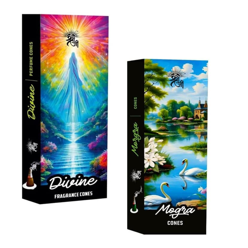 Shri Shriji Flam Aromatic Peace Divine Combo � Premium Fragrance Incense Collection for Pooja, Meditation & Home Ambience � Mixed Pack of Dhoop Cones